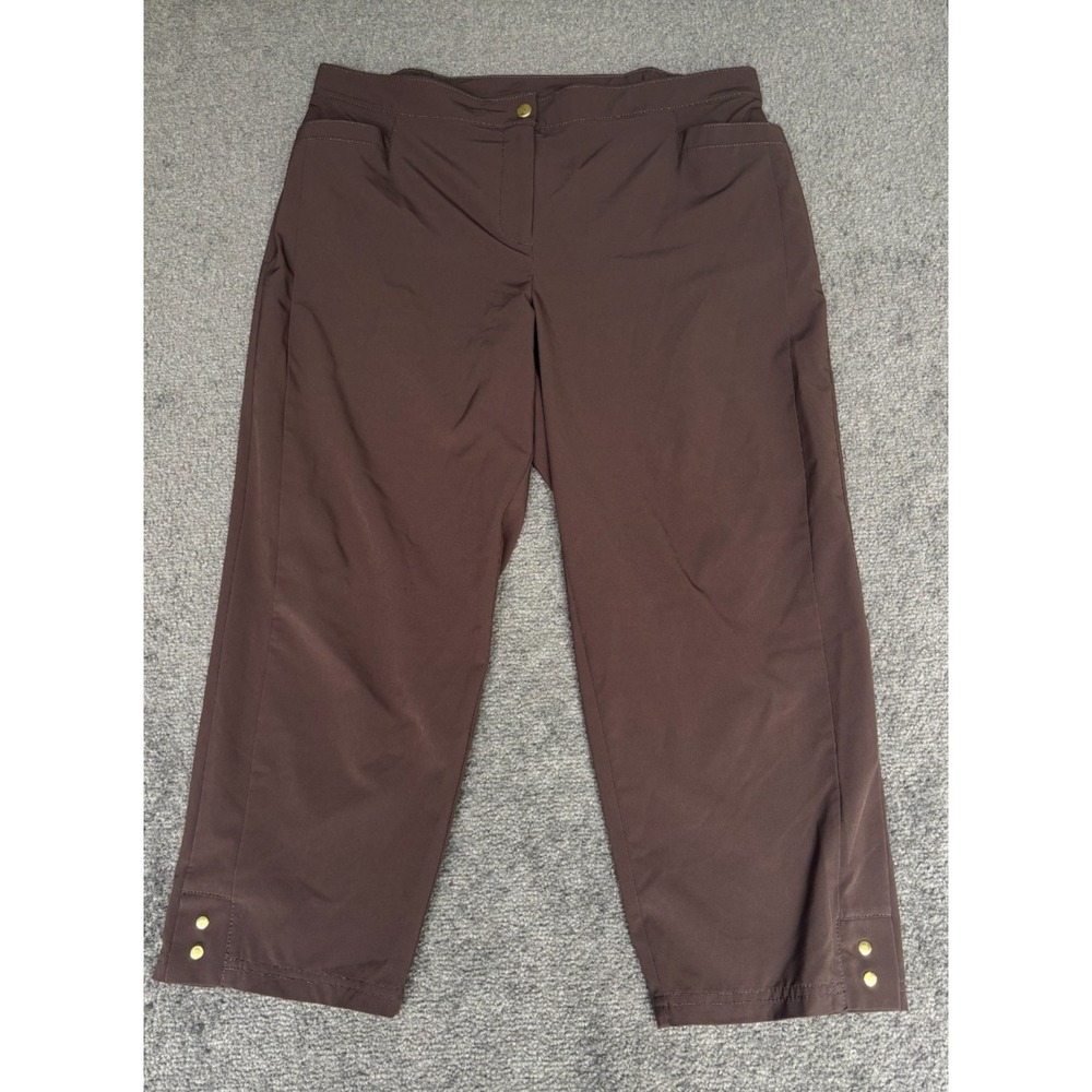 Chino's‎ Zenergy Chino Pants Women's 2 Brown Polyester Stretch Zip Fly Pockets